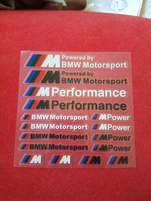 BMW Motorsport MSport Vinyl Sticker Batch, Card size 12 x 12cm, 16 Stickers, R120 per card