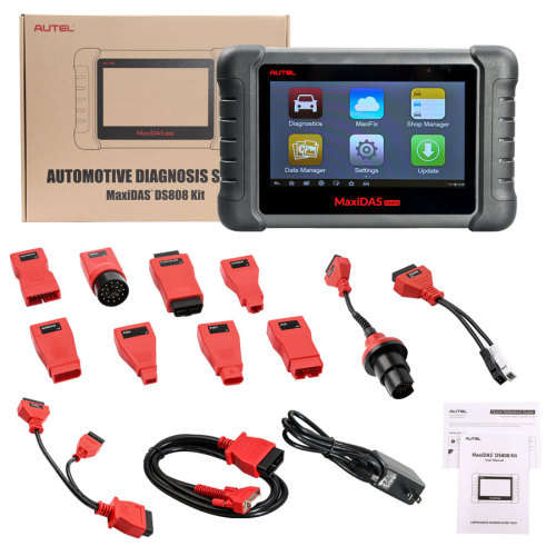 Original Autel MaxiDas DS808 Kit OBD2 Tablet Diagnostic Tool, Injectors, Key Coding R19999