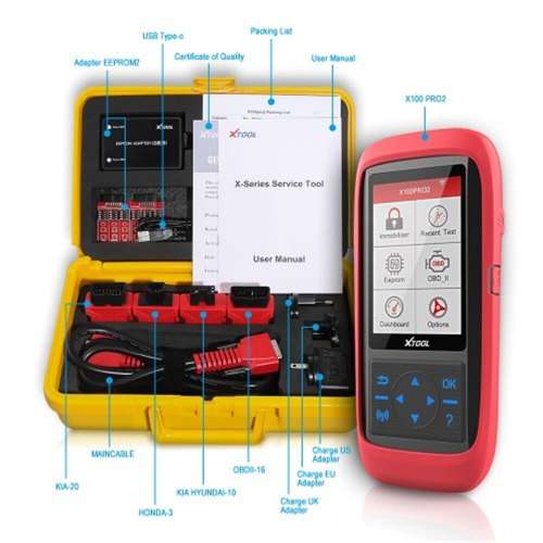 Original Xtool X100 PRO2 OBD2 Auto Key Programmer/Diagnostic Tool with EEPROM Adapter, R5849