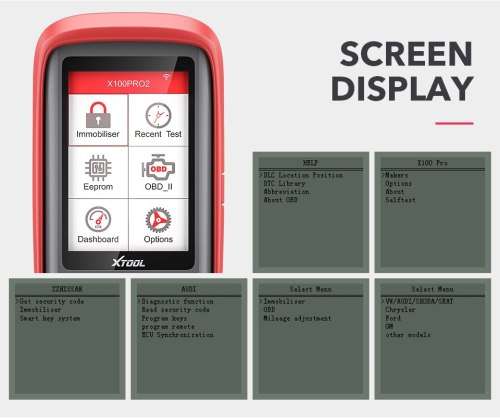 Original Xtool X100 PRO2 OBD2 Auto Key Programmer/Diagnostic Tool with EEPROM Adapter, R5849