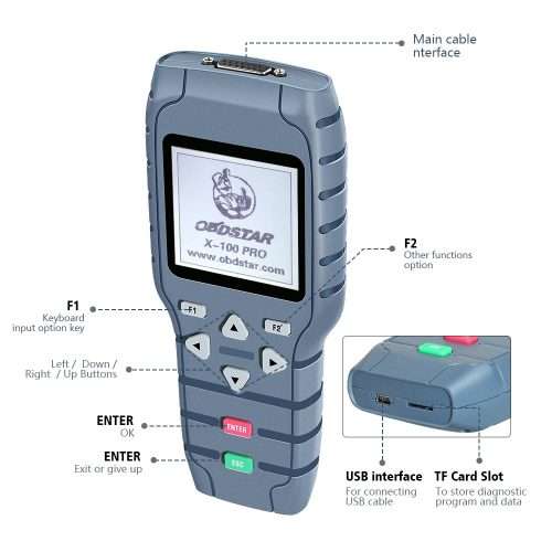 Original OBDSTAR X-100 PRO Auto Key Programmer (CDE type) with EEPROM Adapter IMMO Odometer