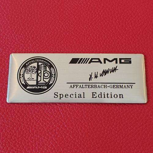 Mercedes `AMG Affalterbach Germany Special Edition` Aluminium Fender Badge, High quality, R130 each
