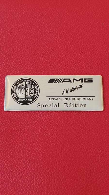 Mercedes `AMG Affalterbach Germany Special Edition` Aluminium Fender Badge, High quality, R130 each