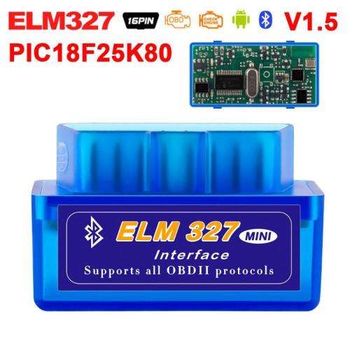 New ELM327 Super Mini Bluetooth OBD2 Auto Diagnostic Tool, V1.5 Genuine PIC18F25K80 Chip