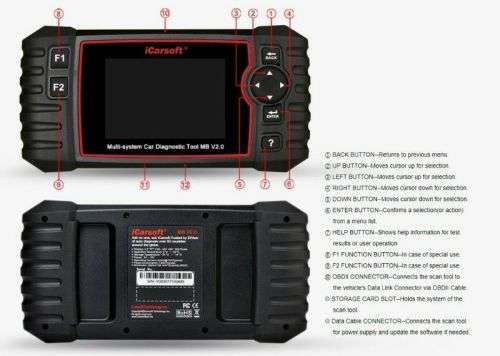 iCarsoft MB V2.0 for Mercedes-Benz/Sprinter/Smart OBD2 Multi System Diagnostic Tool, R3299