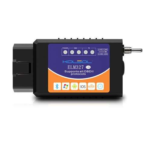 ELM327 Bluetooth OBD2 Scanner V1.5 with Switch modified for Forscan CH340+25K80 Chip HS-CAN / MS-CAN