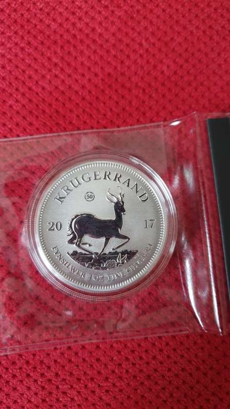 2017 1oz Fine Silver Krugerrand Premium Uncirculated with Mint Mark, Capsule Sealed