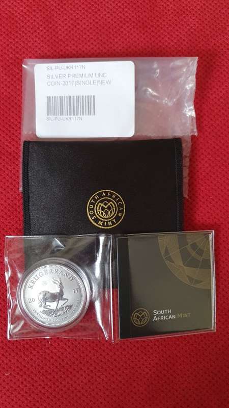 2017 1oz Fine Silver Krugerrand Premium Uncirculated with Mint Mark, Capsule Sealed