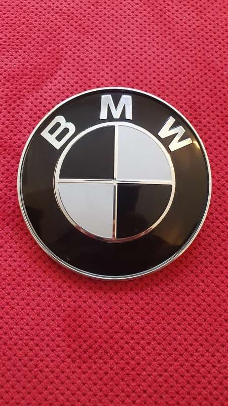 BMW Bonnet/Boot Emblem Badge Decal, Black and White, 82mm and 74mm sizes, High quality, R160 each