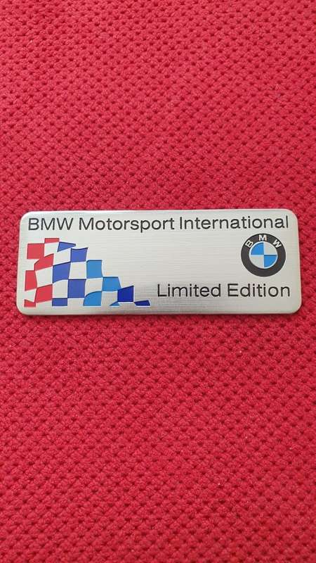 BMW MOTORSPORT INTERNATIONAL LIMITED EDITION Badge, Metal High Quality, R120 each
