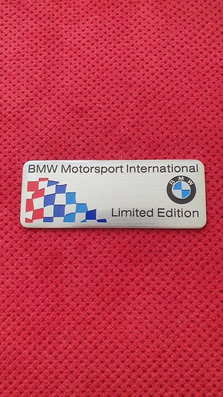 BMW MOTORSPORT INTERNATIONAL LIMITED EDITION Badge, Metal High Quality, R120 each