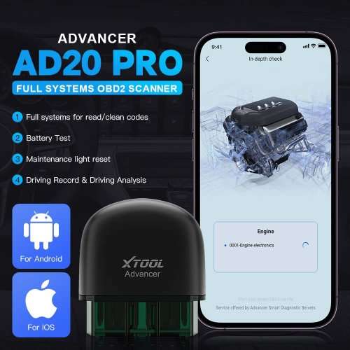 XTOOL AD20 Pro Automotive OBD2 Diagnostic Scan tool Bluetooth All Systems Reader Lifetime Free R999