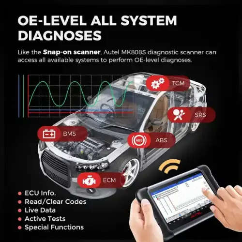 Latest AUTEL MaxiCom MK808S Comprehensive OBD2 Diagnostic Tool, 1 year free update, R10999