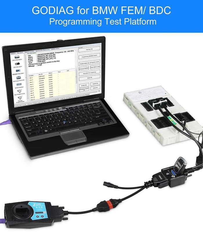 GODIAG BMW FEM BDC New Type Test Platform 4 Bench Connection works Lonsdor Autel IM608 VVDI2, CGDI