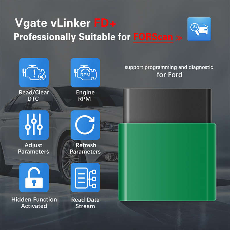 Original Vgate Vlinker FD+ Bluetooth 4.0 OBD2 Adapter for FORSCAN and multiple other apps, R999