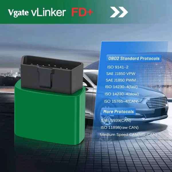 Original Vgate Vlinker FD+ Bluetooth 4.0 OBD2 Adapter for FORSCAN and multiple other apps, R999