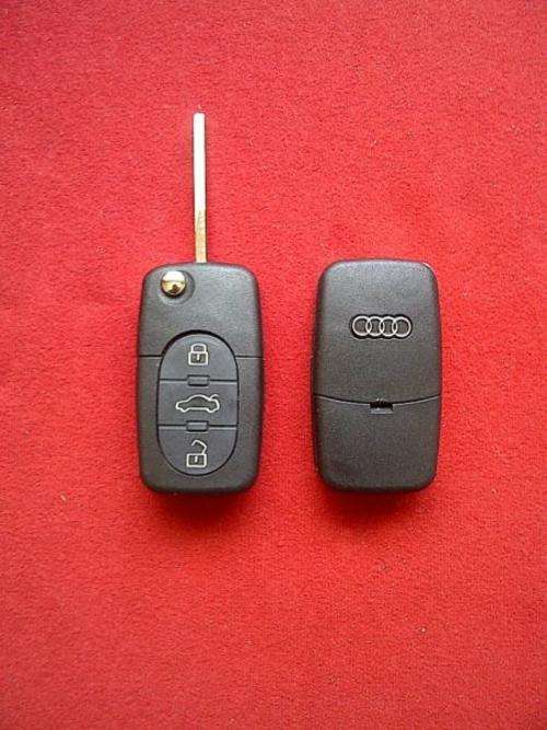 AUDI 3 Button Flip key remote case/shell/fob + HAA blade, R160