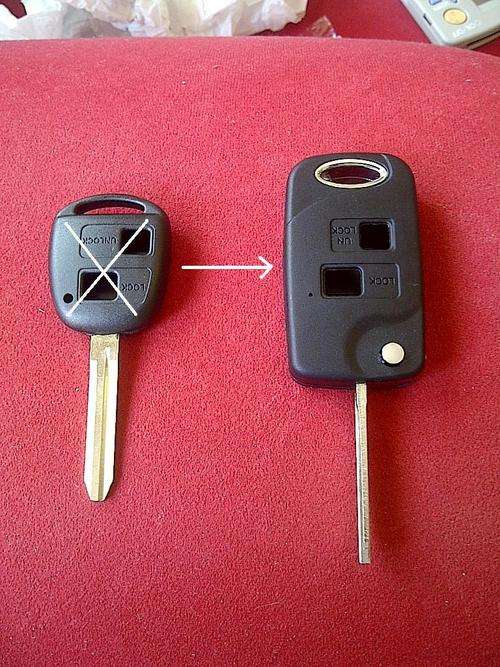 Toyota RunX/Corolla 2 button Flip Key Conversion Case/Shell, R180 each