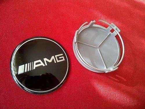 Mercedes Benz AMG Gloss Black 75mm Wheel cap centre badge