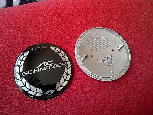 BMW AC Schnitzer (black) Bonnet/Boot Emblem Badge/decal, 82mm, R120 each