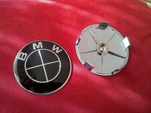 BMW BLACK Wheel Cap Centre Badges
