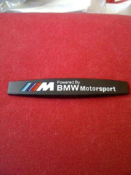 BMW 'Powered By MotorSport' 3D Aluminium Black Badge, M Sport/M Tech, High quality, R110 each
