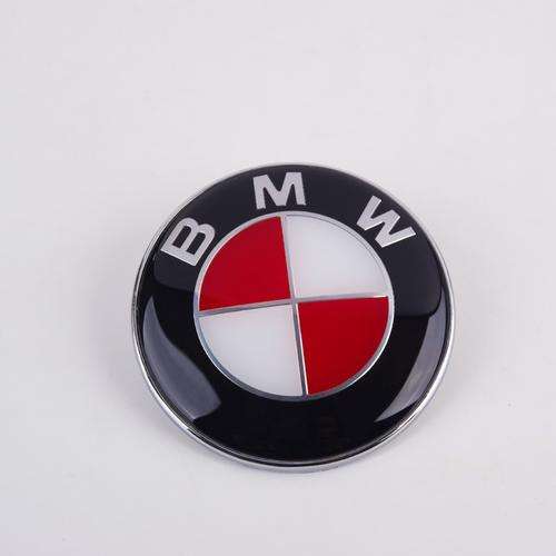 BMW BonnetBoot Red-White Emblem Badge Decal, 82mm and 74mm, R120 each