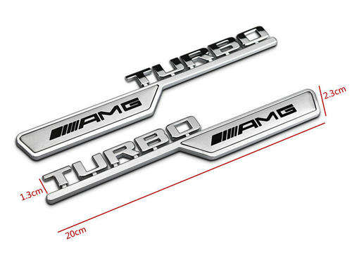 Mercedes Benz TURBO AMG Fender Badge decal emblem set