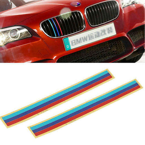 BMW MSport/ MTech 3 Stripe Grill Vinyl Sticker Badge/Emblem, R90 per set
