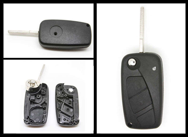 FIAT 3 Button Flip Key Replacement Case/Shell/Fob, Punto Ducato Stilo Panda , Brand New
