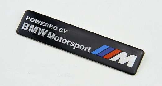 `Powered By BMW Motorsport ///M` 3D Black Aluminium Badge Logo Emblem Decal, Brand New, R120 each