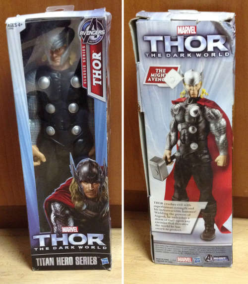 THOR MOVIE LARGE ACTION FIGURE DOLL 25CM - AVENGERS - MARVEL COMICS - Hasbro toys mint in box