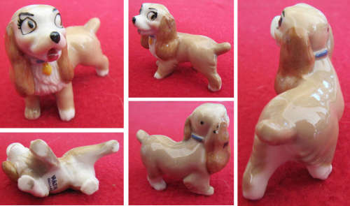 TWO Vintage WADE DISNEY FIGURES of LADY and the TRAMP - 1950s to 1980s - Wade England