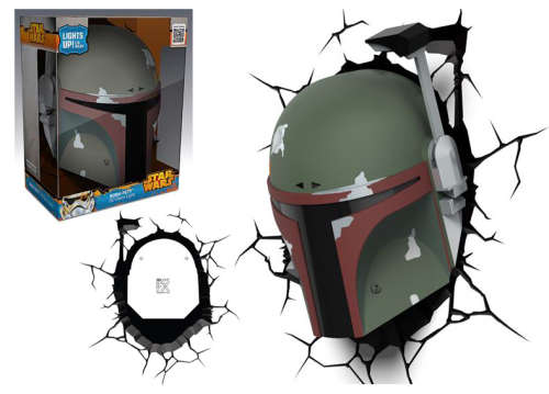 DISNEY STAR WARS BOBAFETT HELMET FX 3D Deco wall light - mint in box