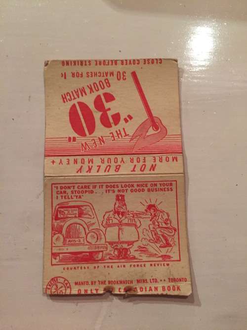 Matches Matchbox Match Book Military WW2 era CANADA with Mussolini and Adolf Hilter - 1940s