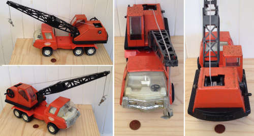 Truck and Crane Tin plate Tinplate 1970s by TONKA Toys - large scale