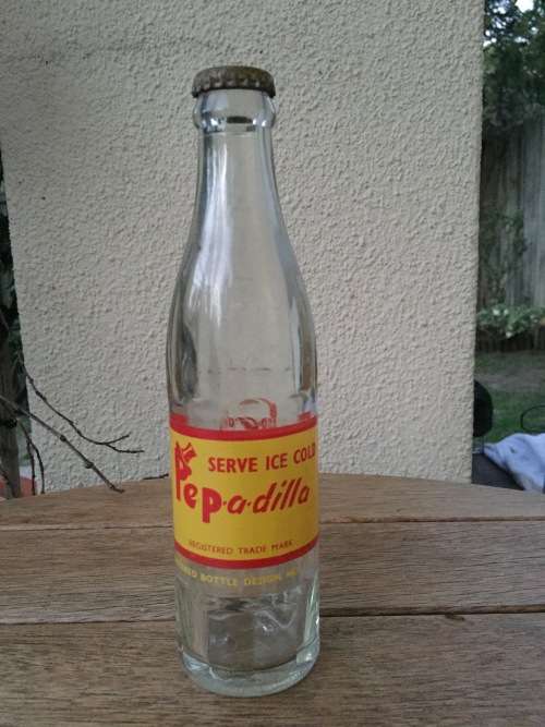 Rare vintage Pep-a-dilla PRETORIA Soda Glass Bottle - South African classic - Estimated 1960s