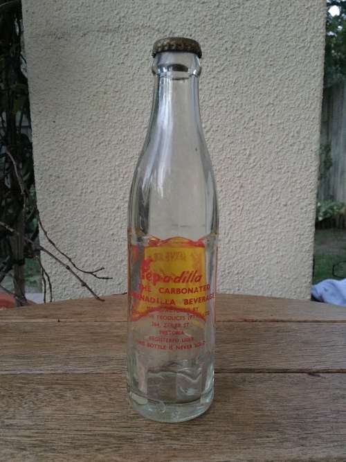 Rare vintage Pep-a-dilla PRETORIA Soda Glass Bottle - South African classic - Estimated 1960s