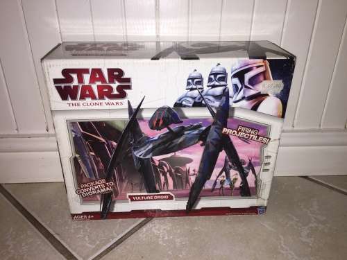 Star Wars Clone Wars Droid Vulture Star Fighter Ship - with ground combat mode - mint in box