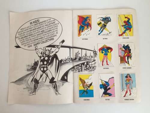 Extremely rare DC MARVEL SUPER HEROES SWOP SENSATION 1982 Colin Penn Promotions Durban South Africa