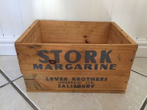 Vintage Crate STORK MARGARINE 1960s Rhodesia Salisbury Lever Brothers