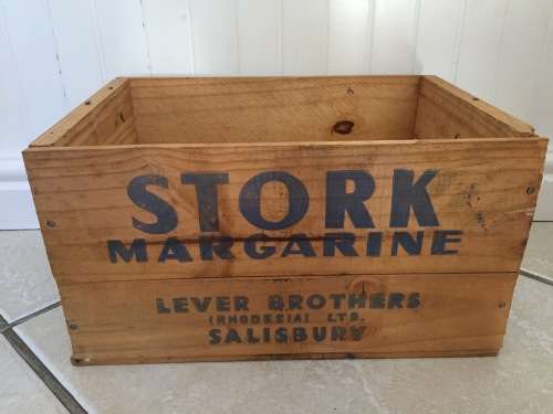 Vintage Crate STORK MARGARINE 1960s Rhodesia Salisbury Lever Brothers