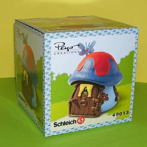 Smurfs 49013 Smurf Cottage Schleich Smurfette Peyo Mushroom House - Mint in box