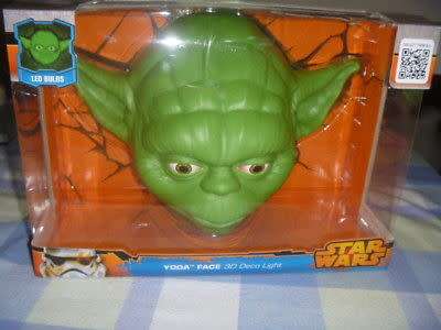 DISNEY STAR WARS YODA HEAD FX 3D Deco wall light - mint in box