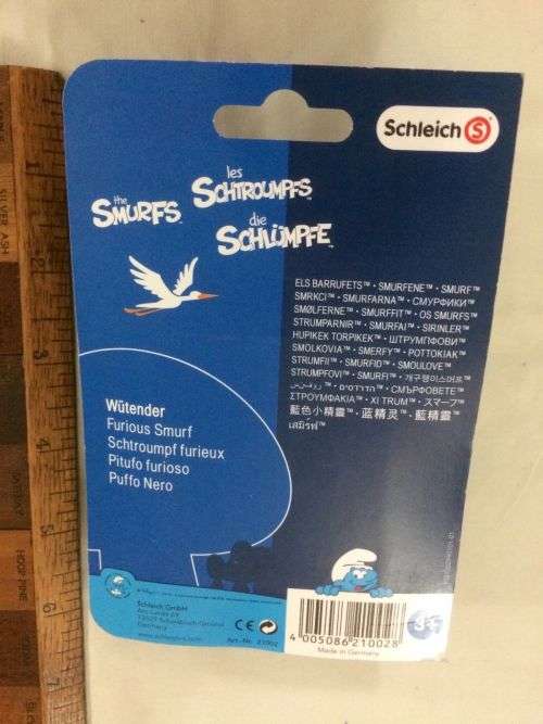SMURFS ANGRY Smurf 1965 by Peyo - mint on card - Schleich no 21002