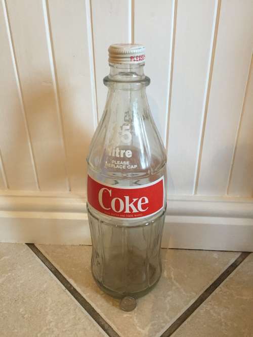 Rare vintage South Africa COCA COLA COKE 1980s to 1990s 1.5L Glass Bottle with original lid.
