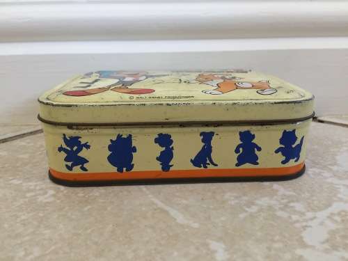 VINTAGE Disney Pinochio Kiltys Assorted Toffees Tin Box 1960s