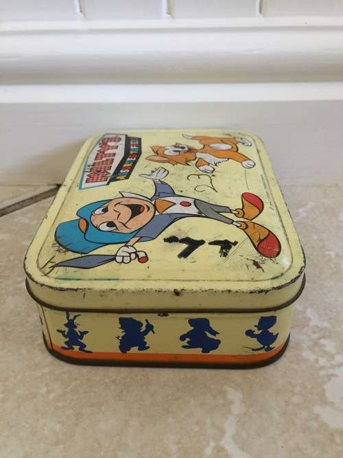 VINTAGE Disney Pinochio Kiltys Assorted Toffees Tin Box 1960s