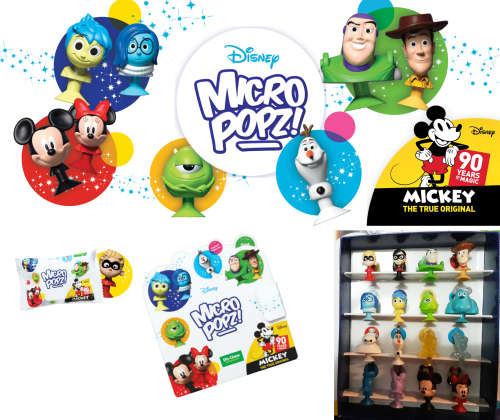 Disney MICRO POPS POPZ COMPLETE set OF 16 with Collectors Case South African issued - STIKEEZ LIKE