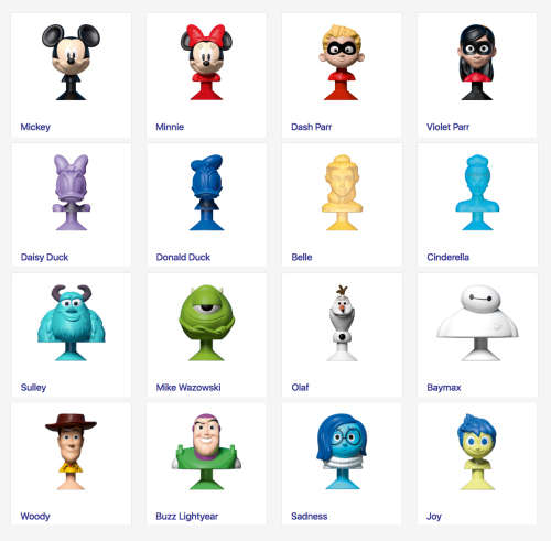 Disney MICRO POPS POPZ COMPLETE set OF 16 with Collectors Case South African issued - STIKEEZ LIKE